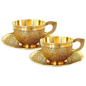Handmade Pure Copper Coffee Tea <b>Cup</b> with Copper <b>Saucer</b> Hammered Finish Ayurvedic Drinking Mug Wholesale OEM ODM Supplier India - Product Image 1