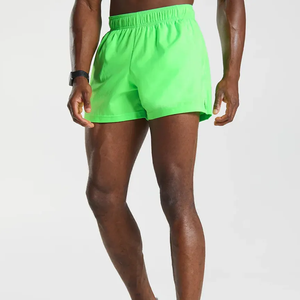 Shorts de sport pour hommes à séchage rapide avec poches, logo personnalisé, décontractés, respirants, coupe-vent, motif uni, écologiques - Product Image 1