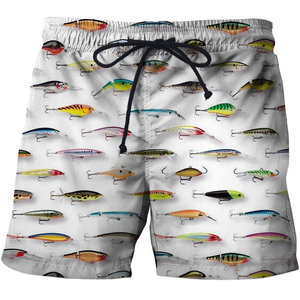 Shorts de Pesca Unisex con Estampado de Señuelos, Transpirables, de Secado Rápido, UPF 50, Trajes de Baño de Poliéster, Precio Económico y Servicio OEM ODM - Product Image 3
