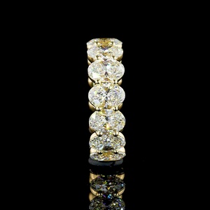 Anillo de Diamantes Ovalados de 5 Quilates con Certificación IGI, Banda de Eternidad Completa, Oro Amarillo de 18K, Anillo de Boda Apilable, Directo de Fábrica - Product Image 1
