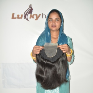 Peluca de Cabello Humano Remy Indio con Ondas Suaves, Tono Oscuro Natural, Patrón S Voluminoso, Gorra Ajustable, Doble Trama a Máquina, Lista para Salón - Product Image 4