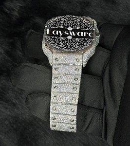 Premium <b>Men</b> White Iced Out Moissanite Diamond <b>Watch</b> Luxury Fashion Fully Iced Stainless Steel Fashion Gift Wristwatch - Product Image 2