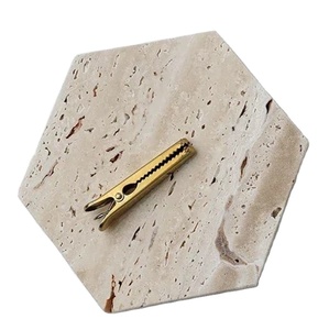 Hexagon Travertine Decorative Tray Natural Stone Organizer Tray Geometric Marble Tray <b>Coffee</b> <b>Table</b> Accent Vanity Tray Luxury new - Product Image 1