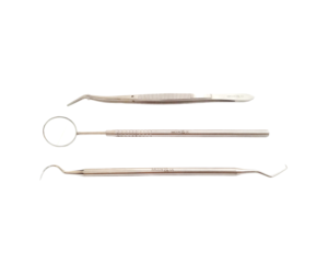 Ensemble complet d'instruments dentaires professionnels (miroir, sonde et pince) pour un diagnostic précis - Product Image 2
