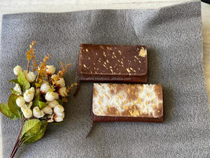 Pochette en cuir de fourrure de vachette véritable élégante Portefeuille métallique à la mode pour les femmes à la mode Casual Lady's Hide Clutch - Product Image 2