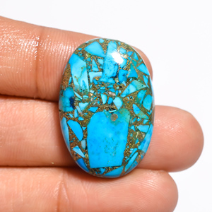 FAIJAN GEMS Turquesa Cobre Azul Natural, Cabujón Suelto de Formas Mixtas, Certificado por Terceros, para Fabricación de Joyas DIY con Piedra de Nacimiento, Envío Gratis - Product Image 1