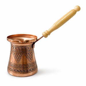 Handmade Pure Copper Turkish Coffee Pot Cezve Ibrik Wooden Handle <b>Arabic</b> Greek Espresso Coffee Maker Milk Warmer <b>Tea</b> Pot Gift - Product Image 1