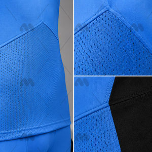 Camiseta de Fútbol Americano para Hombre, Azul Claro y Negro, Número 90 Sublimado, Manga Corta, Transpirable, Ajustada, Ropa Deportiva de Poliéster - Product Image 6