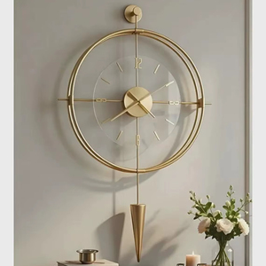 นาฬิกาแขวนผนังทรงลูกศรเคลือบทองหรูหรา เหมาะสำหรับตกแต่งภายในและเป็นของขวัญ สร้างความโดดเด่นและเสน่ห์อันสง่างามจากอินเดีย - Product Image 1