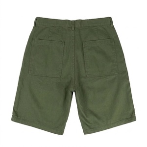 OG-107 Vietnam War Washed Solid Olive Green Anti-Wrinkle Breathable Vintage 100% Cotton Mid Waist Knee Length OEM Service Shorts - Product Image 3