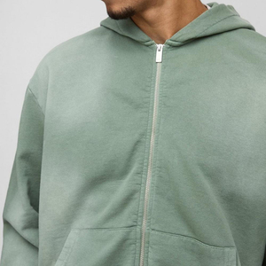 Survêtements pour hommes avec logo personnalisé, manches longues, ensemble jogging 2 pièces, fermeture éclair, effet délavé, prix abordable, OEM - Product Image 6