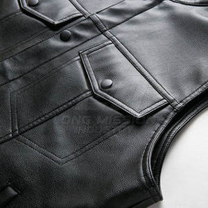 Gilet en cuir au design personnalisé, gilet en cuir de couleur personnalisée, vêtements en cuir, gilet en cuir - Product Image 6