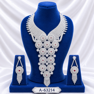 Vintage Style Gold Necklace Set – Multi Layer Bridal Jewelry with Matching Earrings & <b>Ring</b> A-63215 - Product Image 2