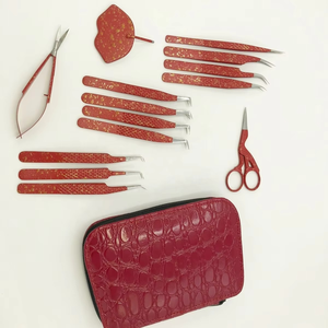 Juego de Herramientas para Extensión de Pestañas de Acero Inoxidable Rojo Oscuro, Hechas a Mano, 10 mm de Longitud, Color Personalizado con Etiqueta Privada, Probadas y Sostenibles - Product Image 5