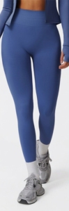 Leggings taille haute élastiques sans couture, respirants, pleine longueur, en Spandex/Nylon, avec ceinture côtelée et compression abdominale pour - Product Image 5