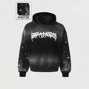 Sweat à capuche d'hiver haut de gamme à coupe diamantée avec design en strass, style urbain décontracté, écologique, respirant, coupe oversize - Product Image 5