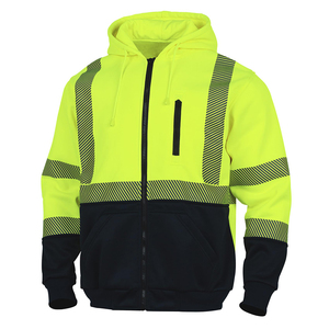 Veste en toile matelassée haute visibilité imperméable de qualité supérieure avec col montant et poches, idéale pour le travail en hiver - Product Image 2