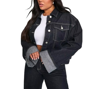 แจ็กเก็ตผ้ายีนส์ของผู้หญิงมีโลโก้ที่กำหนดเองประดับคริสตัลลูกไม้และขนสัตว์แสนสบายสำหรับแฟชั่นฤดูหนาวที่ทันสมัยโดย Hi 2026 - Product Image 2