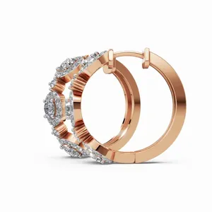 Pendientes de Aro con Diamantes Cultivados en Laboratorio The Eternity of Brilliance, Corte Brillante, Certificación IGI, Claridad VVS, Oro de 10/14/18 Quilates, para Mujer - Product Image 2