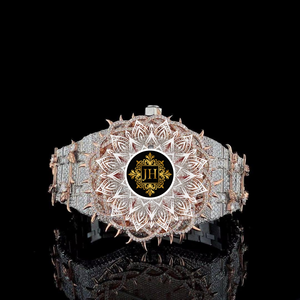 Top Demanded Fashion Moissanite <b>Diamond</b> Quartz <b>Watch</b> Couple Matching Luxury Stainless Steel Sapphire Crystal Movement Wrist - Product Image 1