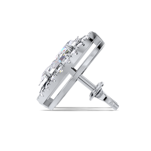 IGI Certified Lab Grown Diamond Marquise Cut Halo Stud <b>Earrings</b> 14K <b>Gold</b> Vintage Halo Diamond Studs - Product Image 2