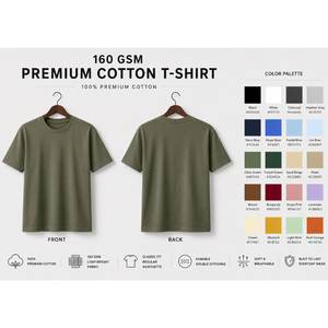 Camiseta de Manga Corta para Hombre, 100% Algodón, Cuello Redondo, Corte Holgado, Color Sólido, Lisa, Informal, Tejida, Sublimación, Impresión por Transferencia, Transpirable - Product Image 6