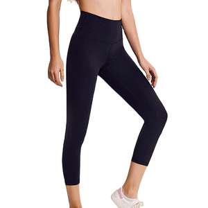 Leggings Capri de Yoga Taille Haute pour Femme, Design Croisé Évidé, Extensibles dans les Quatre Sens, Spandex/Nylon - Product Image 5