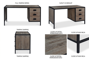 Nanoi Modern Freestanding <b>Solid</b> <b>Wood</b> Office <b>Desk</b> with Natural Color Finishing for Home and Commercial Use - Product Image 6