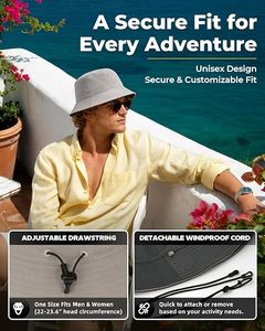 Sombrero de Pescador Gris Ovivender Unisex, Color Sólido, Mezclilla, para Exteriores, Primavera/Verano, Uso Casual, 54-56CM de Circunferencia de Cabeza, Bordado 3D - Product Image 3