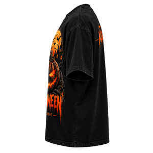 <b>Halloween</b> Pumpkin Print Men's Oversized Black <b>T</b>-<b>Shirt</b> Short Sleeve O-Neck Casual Cotton Jersey Breathable Design - Product Image 3