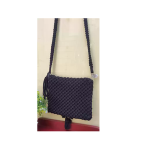 Bolsos de Mano de Macramé Personalizados en Color Negro, Productos Nuevos 2023, Ligeros, para Estudiantes, Compras - Product Image 3
