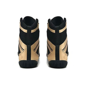 Zapatos de Boxeo de Piel Negra con Cordones, Diseño de Caña Alta Transpirable, Alta Calidad, Nuevos 2026, para Entrenamiento y Deportes de Combate, Unisex - Product Image 4