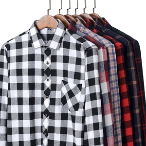 Chemise en flanelle à carreaux pour homme, manches longues, boutonnée, décontractée, 100% coton, respirante, grande taille, pour le printemps et l'automne - Product Image 1