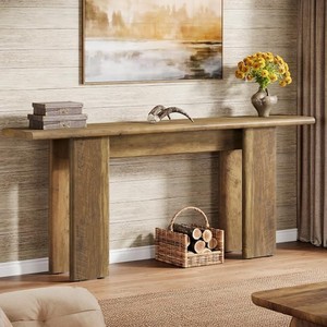Mesa Consola de Madera Sólida, Mueble Moderno para Entrada, Pasillo o Sala de Estar con Base de Trípode, Diseño Escandinavo - Product Image 5