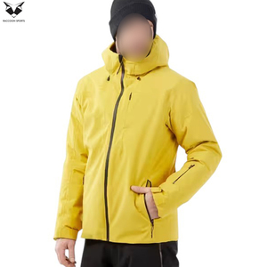 Chaqueta de esquí multipanel con cremallera completa, aislada, de color amarillo sólido, de primera calidad, cómoda, del mejor proveedor, precio mayorista - Product Image 2