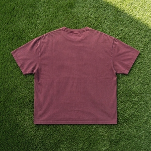 Men's T Shirt Burgundy Acid Wash Text Print Crew <b>Neck</b> Short Sleeve Oversized Fit Casual Streetwear <b>Tshirt</b> - Product Image 6