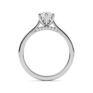Deslumbrante Anillo de Compromiso de Oro Rosa de 10K con Diamantes Cultivados en Laboratorio en Corte Marquesa y Redondo, 1.48 CTW - Product Image 4