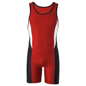 Combinaison de lutte pour hommes, bleu, blanc, noir, couleurs contrastées, spandex, nylon, respirante, séchage rapide, vêtements de sport pour adultes - Product Image 5