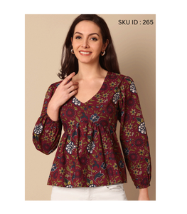 Haut d'été tissé à manches longues pour femme, imprimé floral uni, léger, doux, confortable, idéal pour les fêtes, pique-niques, voyages et vacances - Product Image 1