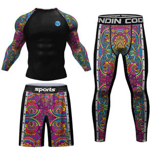 Ensemble de rashguard pour homme personnalisé, manches longues, anti-UV UPF50+, impression par sublimation, spandex polyester, séchage rapide, kit sport adulte - Product Image 6
