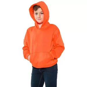 Sweat à capuche unisexe en molleton de coton brodé personnalisé pour enfants, avec poche, pour garçons et filles, vêtements d'hiver OEM, séchage rapide, vente en gros - Product Image 3