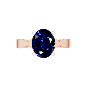 Bague en saphir bleu profond 14K 18K or bijoux pour femmes usine de haute qualité en gros en vrac personnalisé OEM ODM fabriqué en Inde produit - Product Image 3