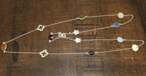 Royal Fashionable Natural Hydro <b>Quartz</b> Gemstone 925 Silver Plated Power Chain <b>Necklace</b> Healing Crystal Birthstone Women Jewelry - Product Image 2
