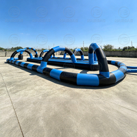 Piste de Voitures Tamponneuses Gonflables, Piste de Karting Gonflable pour Enfants, Aire de Jeux Extérieure Portable, Piste de Course Gonflable à Vendre