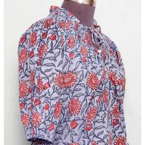 Hauts pour femmes confortables, élégants et vintage, imprimés floraux, 100% coton, respirants, design écologique pour les femmes actives - Product Image 5