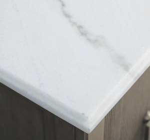 Buffet moderne minimaliste en bois de mahogany massif avec dessus en marbre, prise électrique intégrée, meuble de rangement pour chambre à coucher - Product Image 3