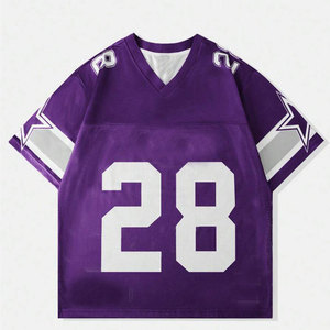 Maillot de football en maille marron pour femme, col en V, manches courtes, respirant, coupe ample, imprimé numéro 68, haut de sport - Product Image 6