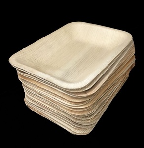 Assiettes jetables compostables en feuille de palmier, 8 pouces, forme carrée, pour l'hôtellerie et la restauration, à emporter et livrées à domicile - Product Image 1