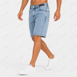 Shorts en jean pour hommes, vente en gros, personnalisés, décontractés, d'été, coupe slim, déchirés, effet usé, en denim extensible de coton - Product Image 3