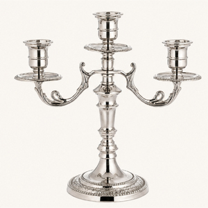 Vintage <b>Silver</b> Candelabra 3 Arm Metal Candle Holder Polished <b>Candlestick</b> Stand for Wedding Table Centerpiece Hotel Event Decor - Product Image 5